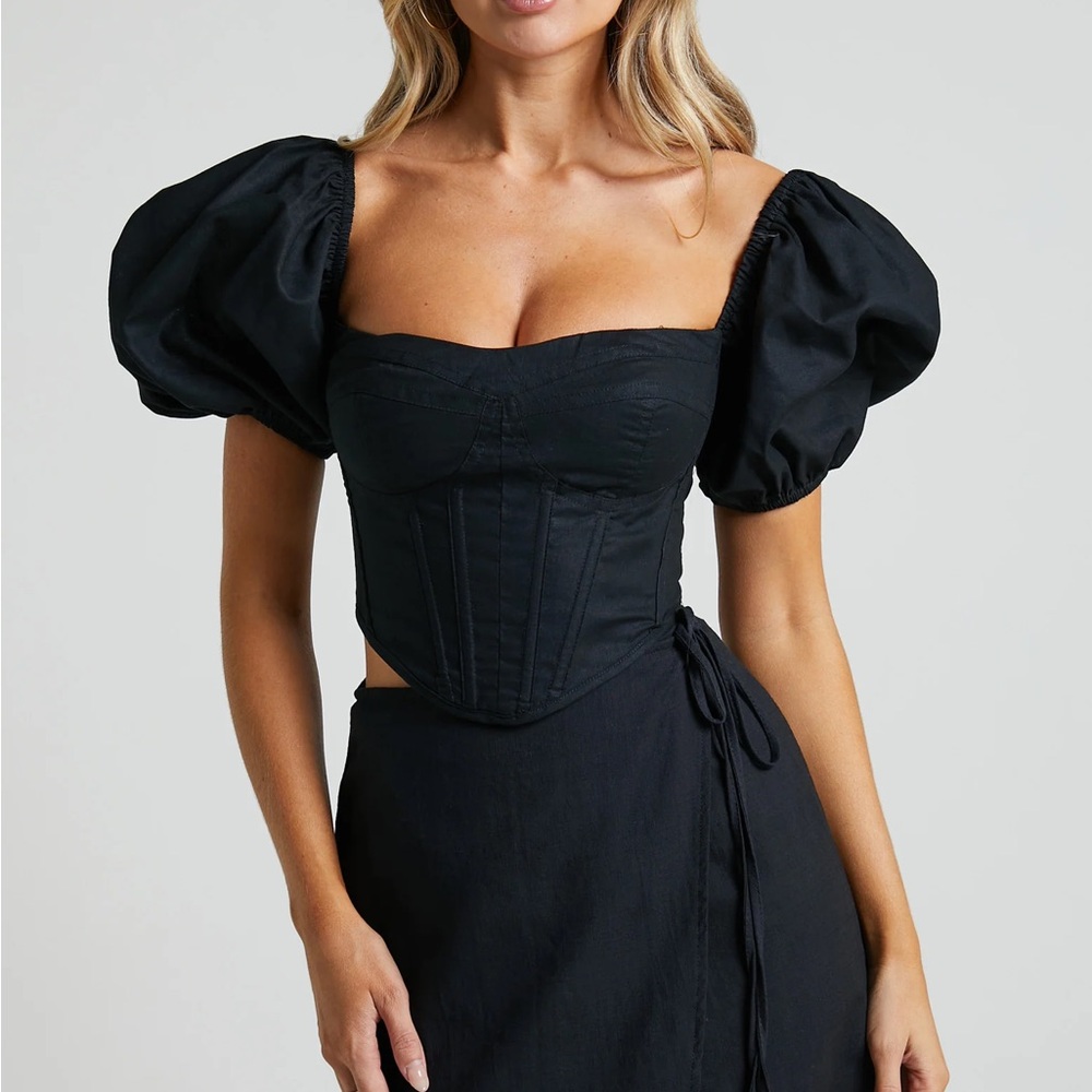 Showpo Black Puff Sleeve Blouse